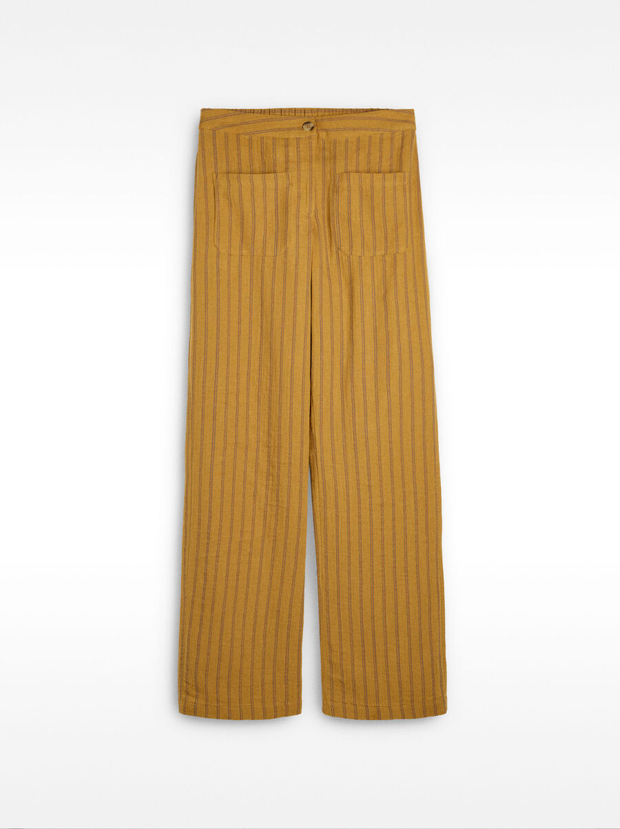 100% cotton striped trousers
