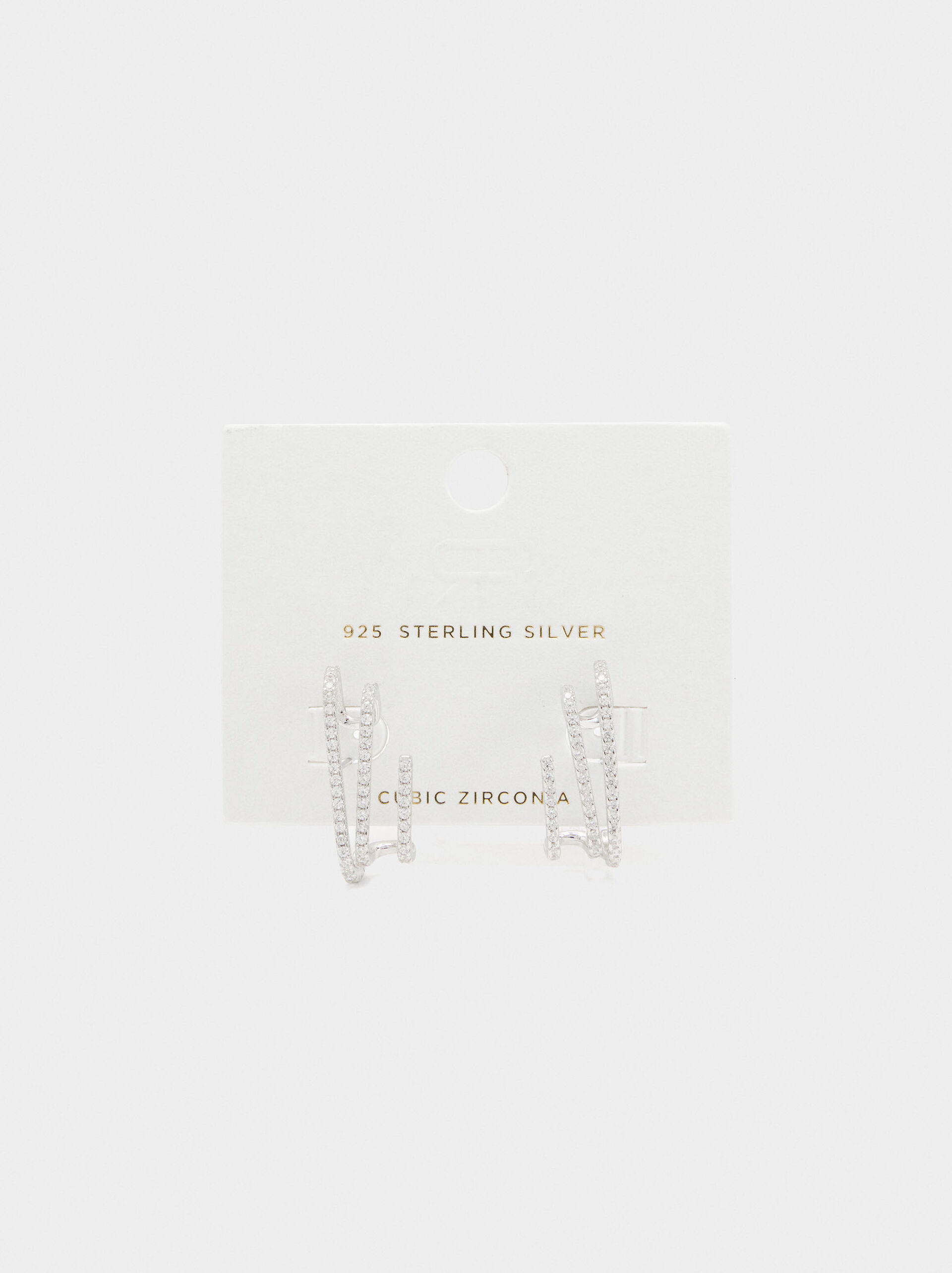 Triple effect earrings with cubic zirconia - 925 sterling silver image number 4.0