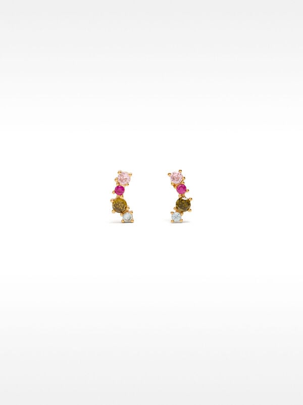Earrings with crystals - 925 sterling silver
