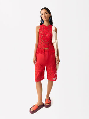Online Exclusive - Embroidered Bermuda Shorts image number 0.0