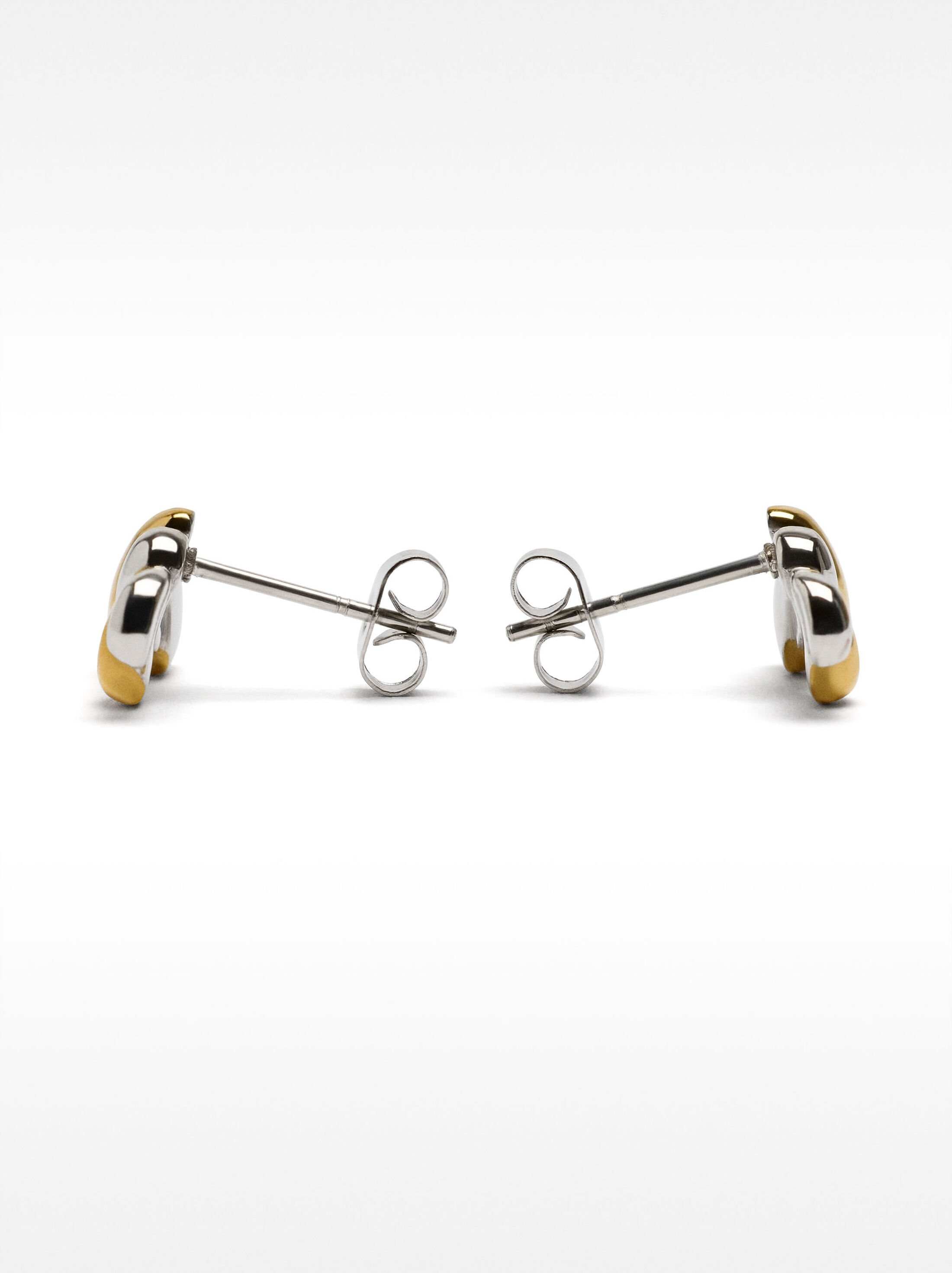 Two-tone earrings - stainless steel image number 2.0