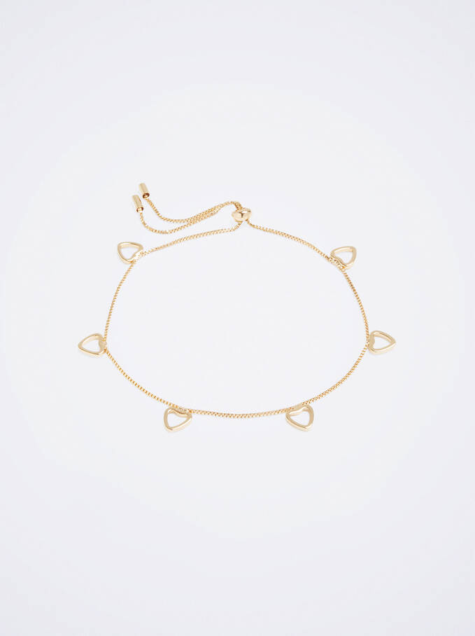 Golden Bracelet With Heart, Golden, hi-res