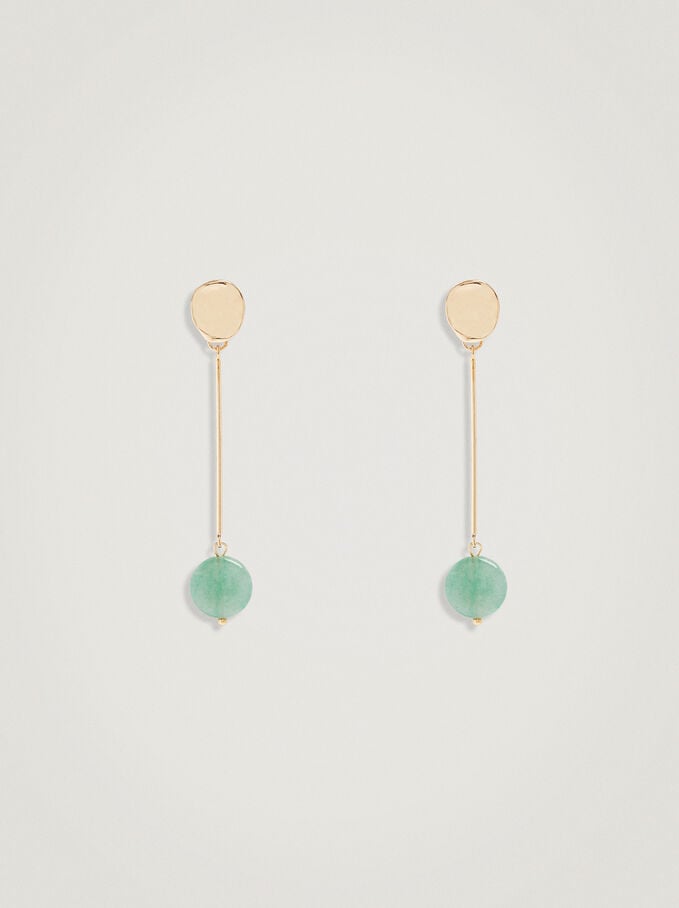 Earrings With Crystals, Green, hi-res