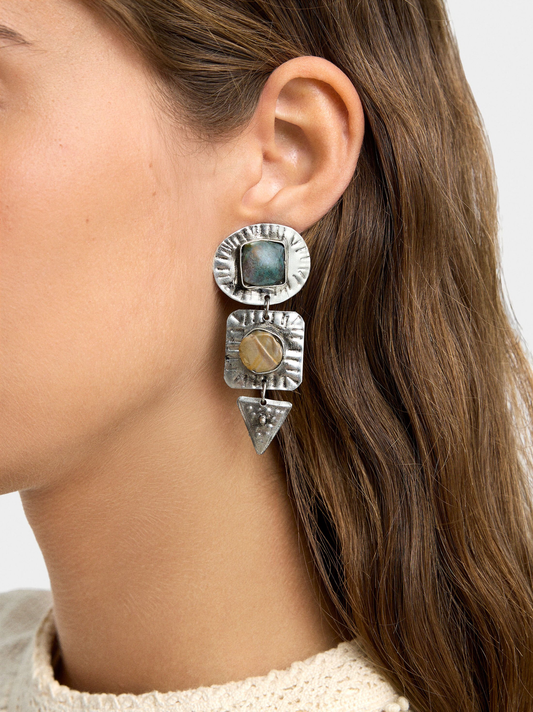 Pendientes maxi de piedras image number 1.0