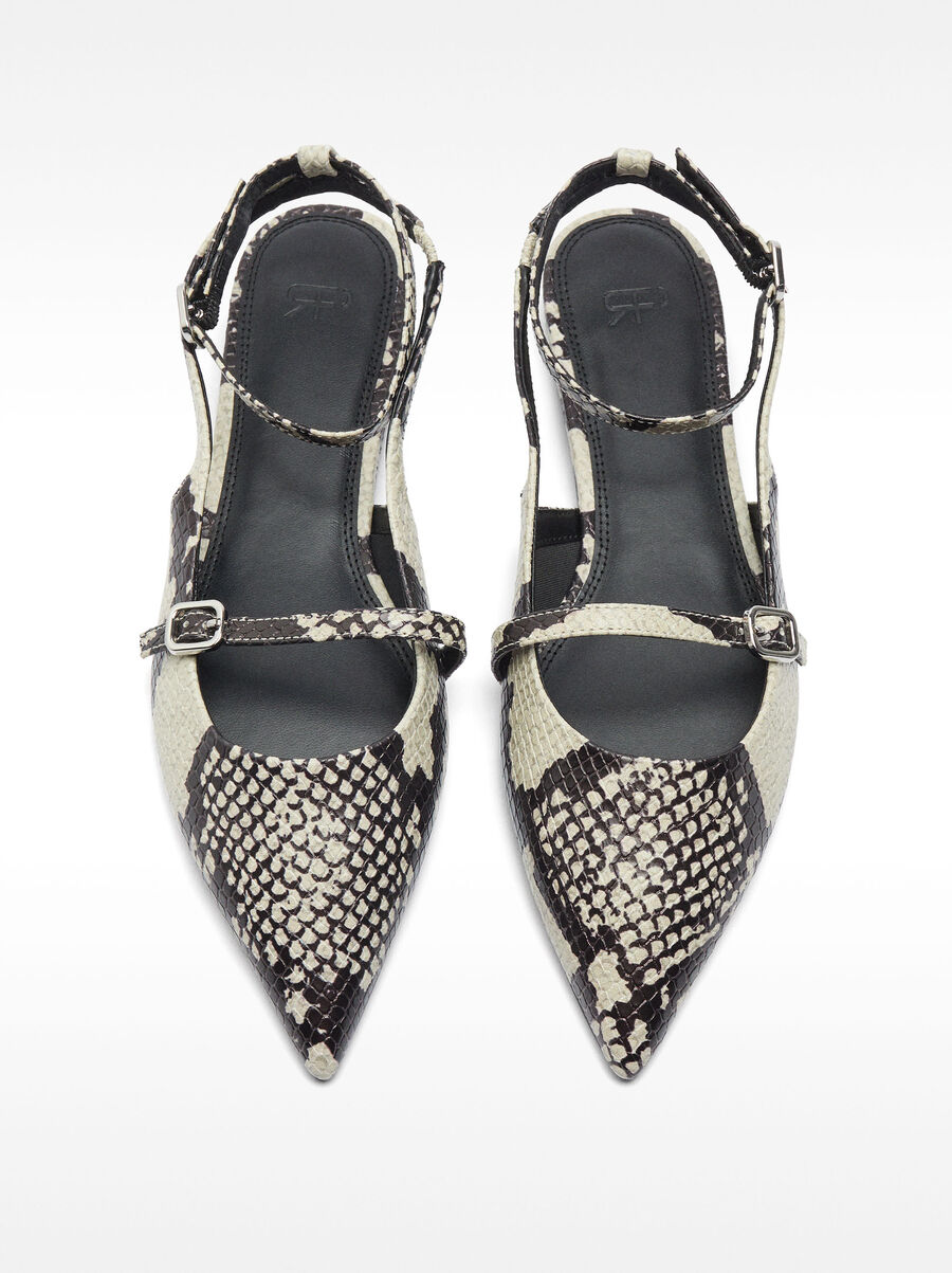 Animal print slingback ballet flats