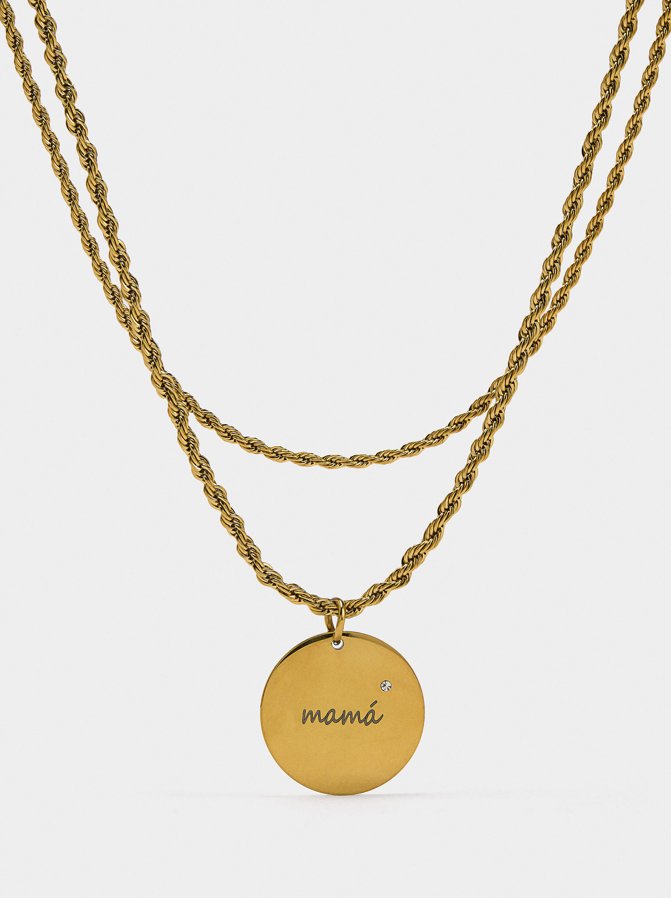 Double necklace with medal - stainless steel image number 1.0