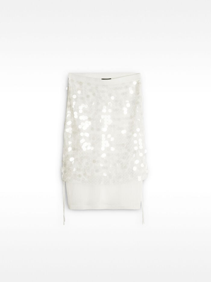 Semi-transparent midi skirt with sequins