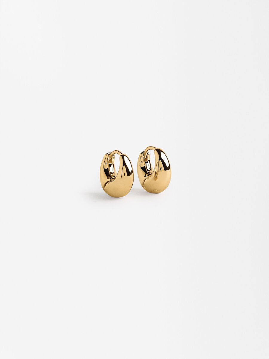 Short gold hoop earrings