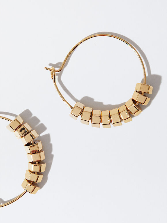 Gold-Toned Hoop Earrings, Golden, hi-res