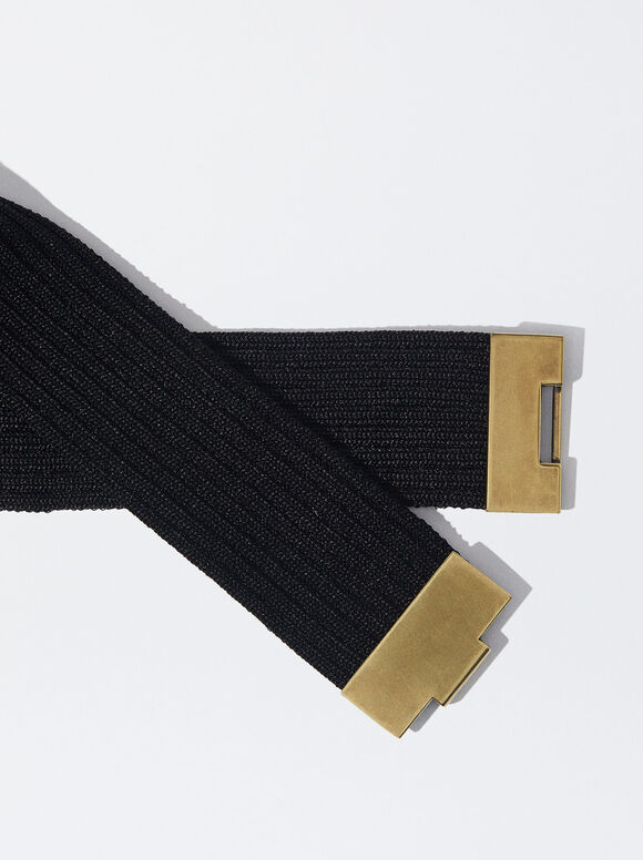 Stretch Belt With Buckle Black