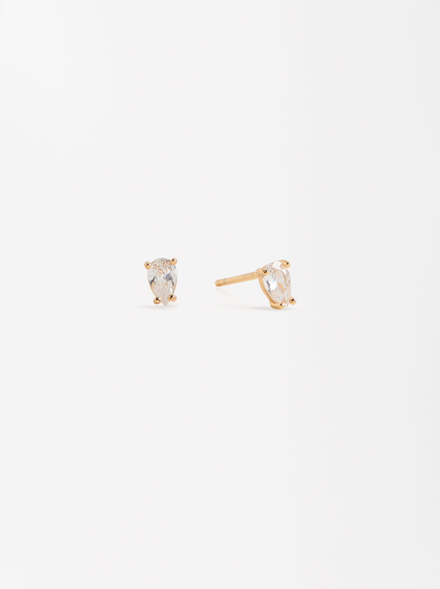 Necklace and earring set with zirconias - 925 sterling silver