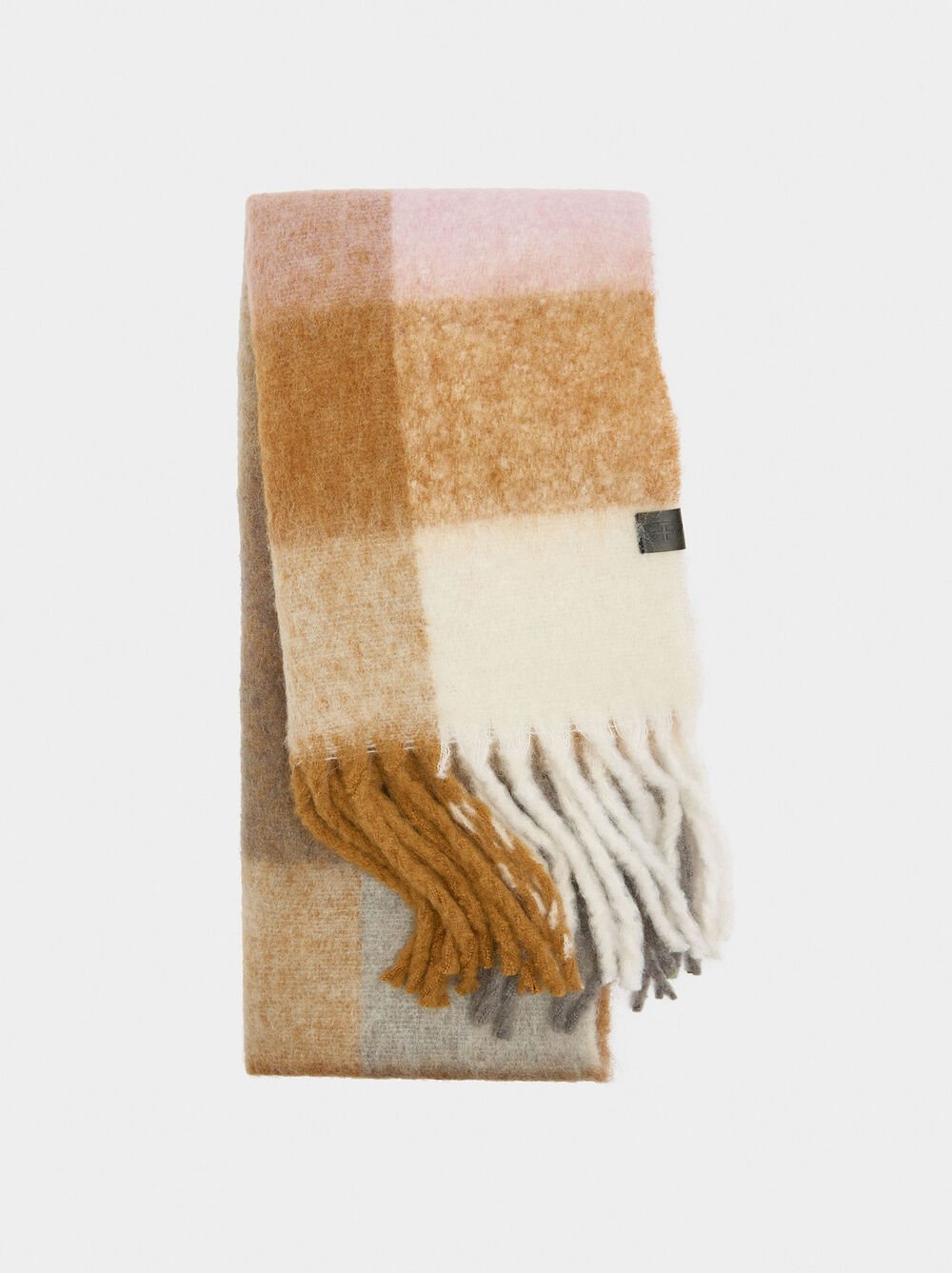 Sciarpa a quadri con frange