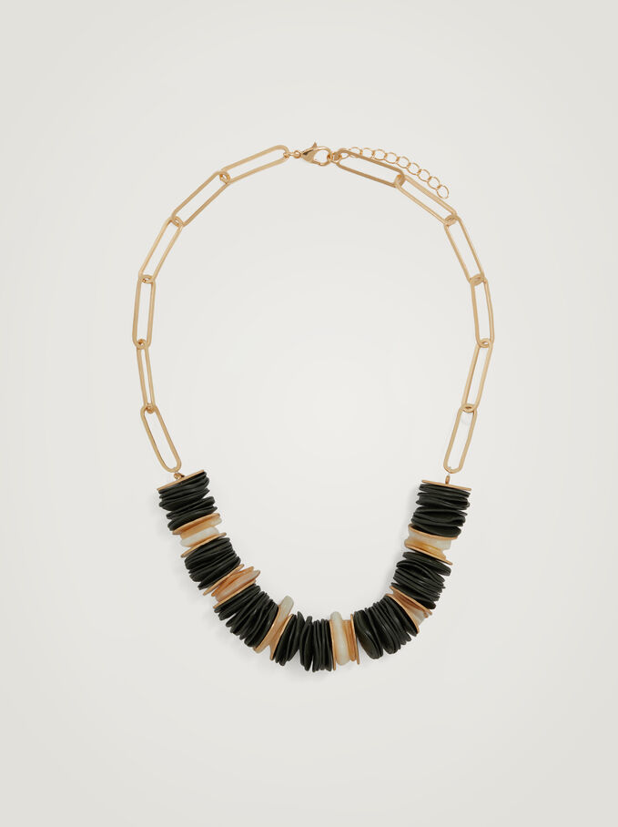 Necklace With Shell, Khaki, hi-res