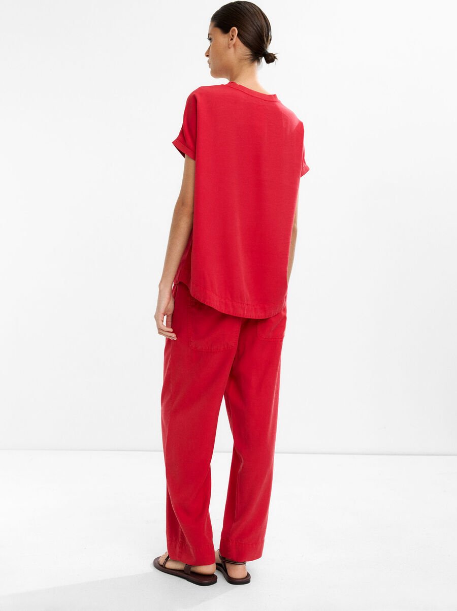 Elastic waist 100% lyocell trousers