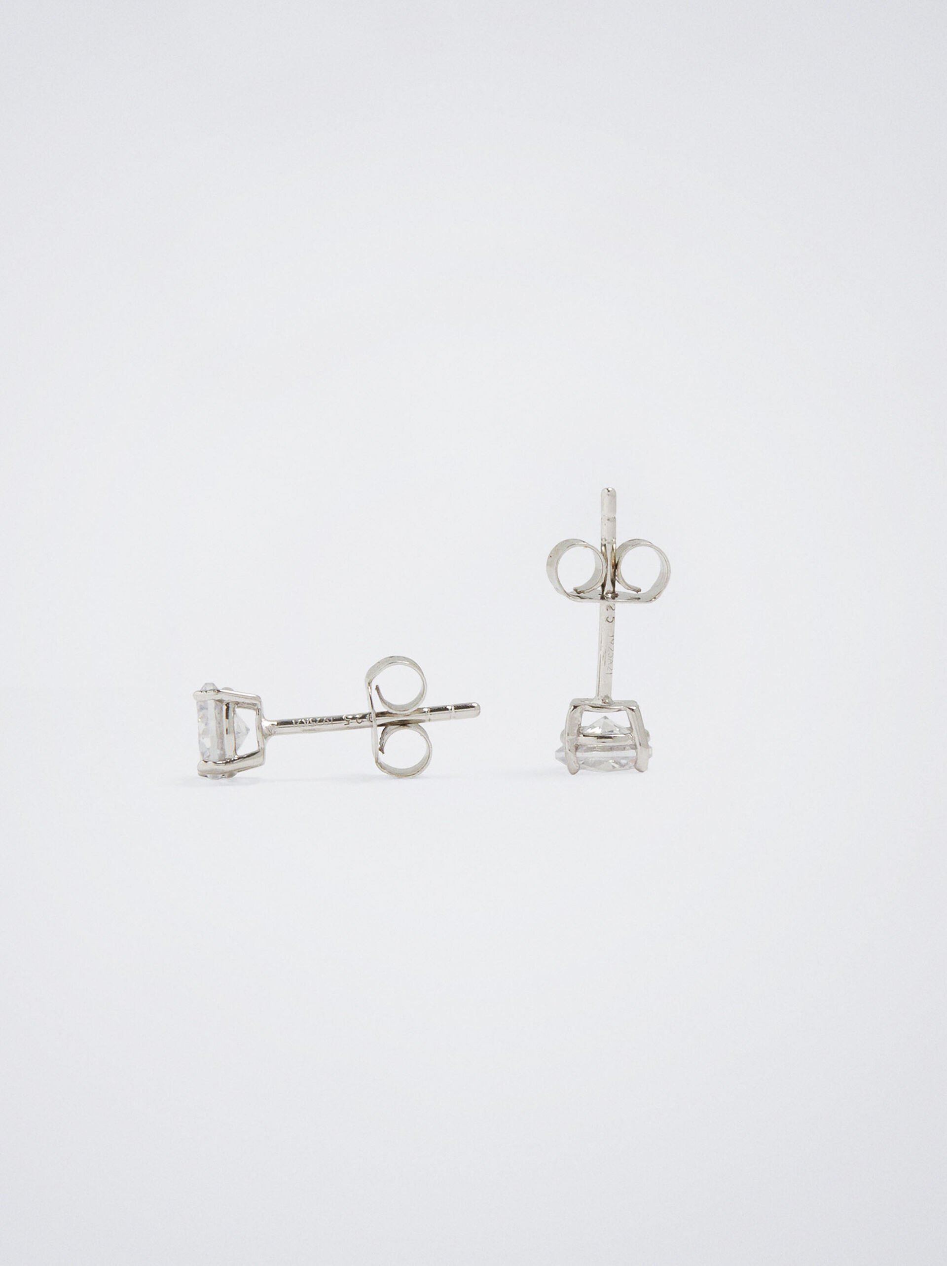 925 Silver Stud Earrings With Zirconia image number 3.0
