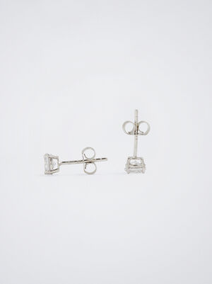 925 Silver Stud Earrings With Zirconia image number 3.0