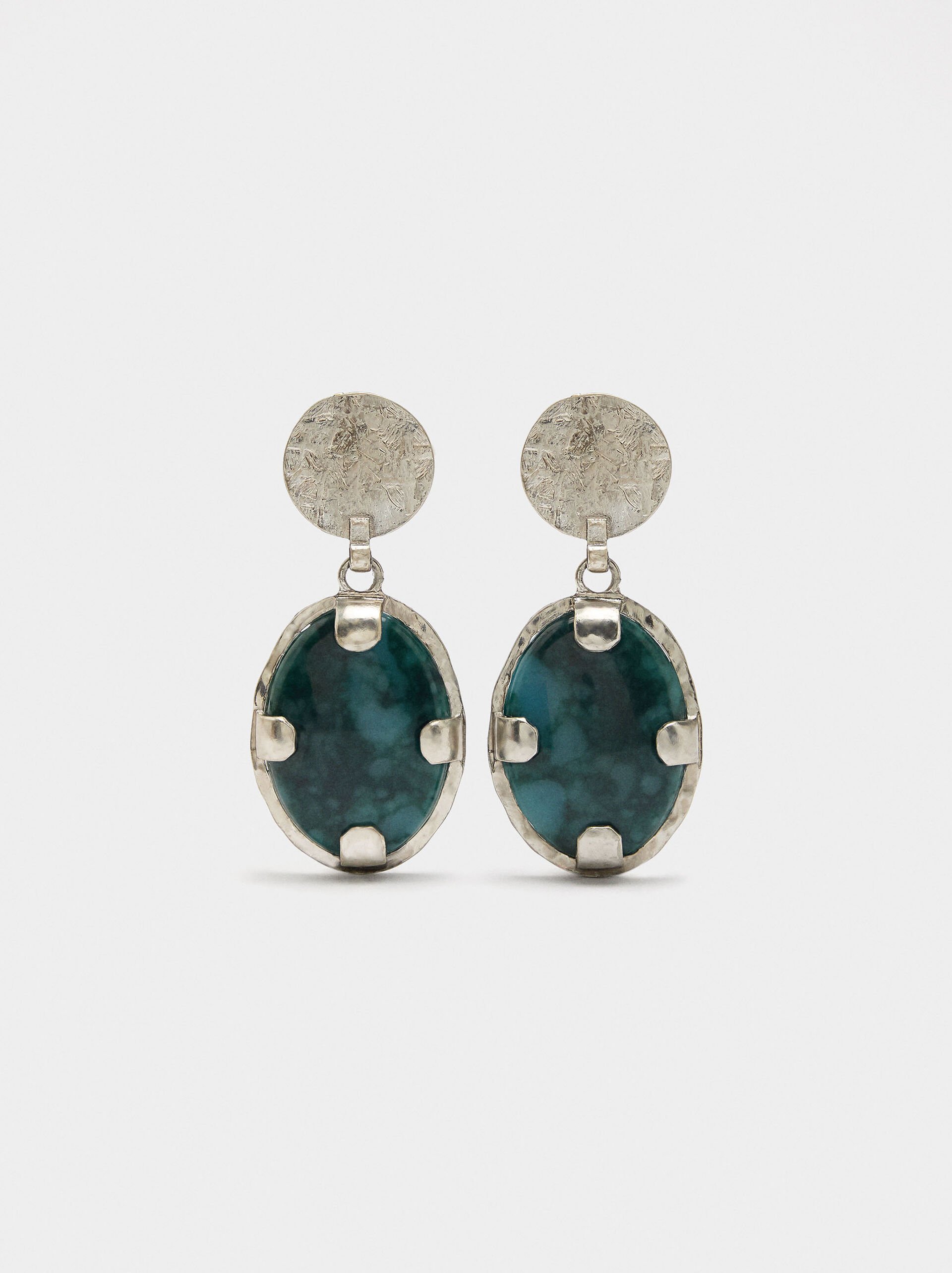 Maxi oval earrings with stones image number 0.0