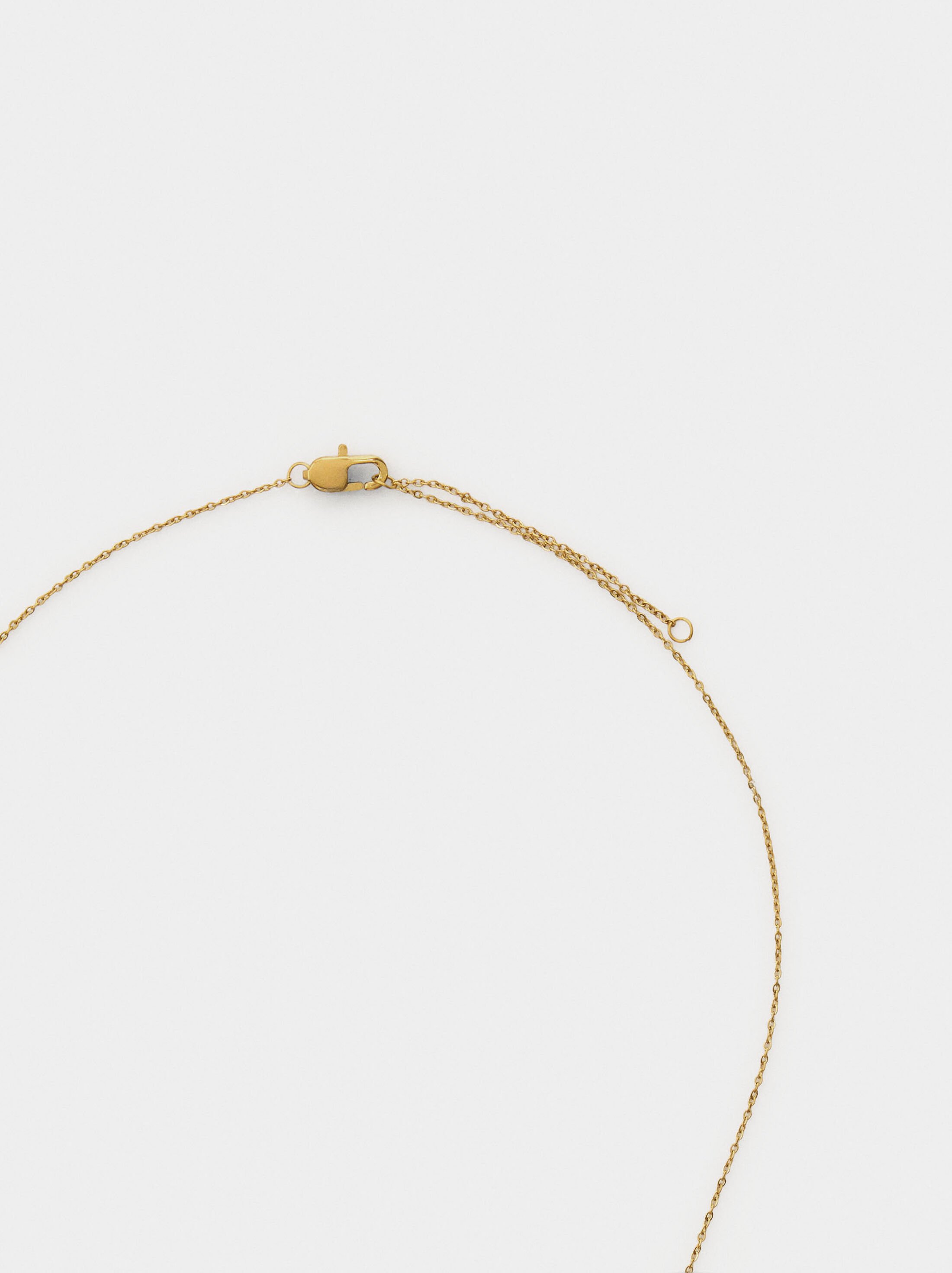 Short necklace with teardrops – stainless steel image number 3.0
