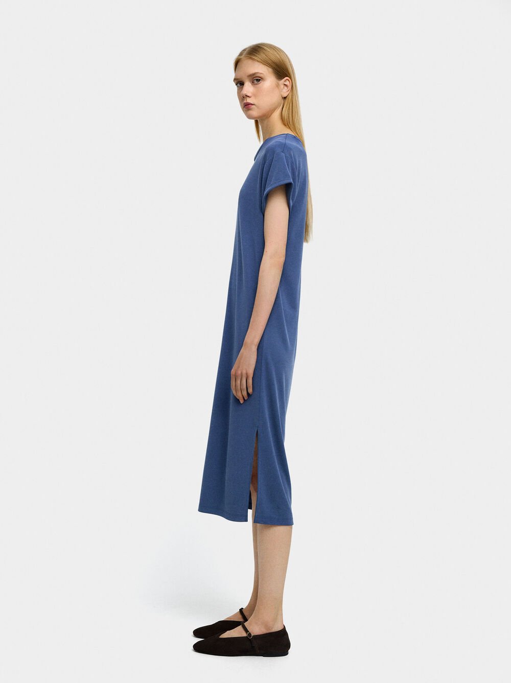 Vestido midi liso