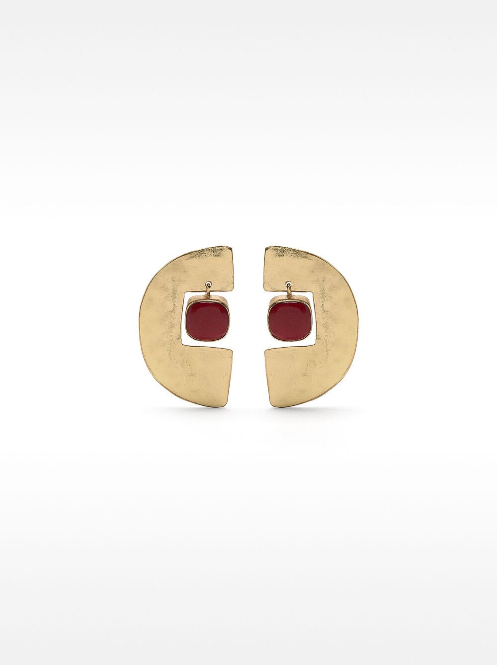 Maxi centre half-circle earrings with stones