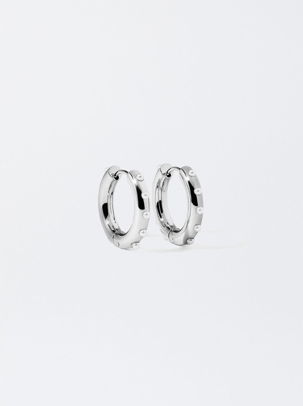 Stahl-Ohrringe Mit Perlen