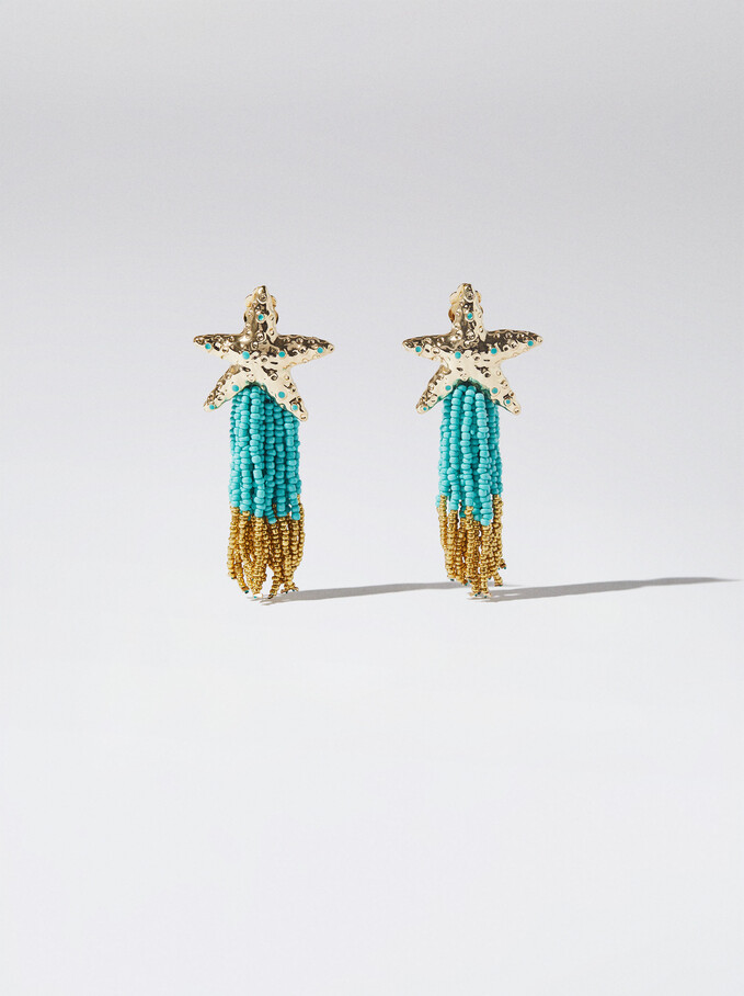 Boucles D’Oreilles Avec Perles Fantaisie, Bleu, hi-res