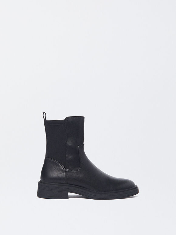 Flat Ankle Boot With Elastics - Black - Woman - Boots and Ankle Boots 