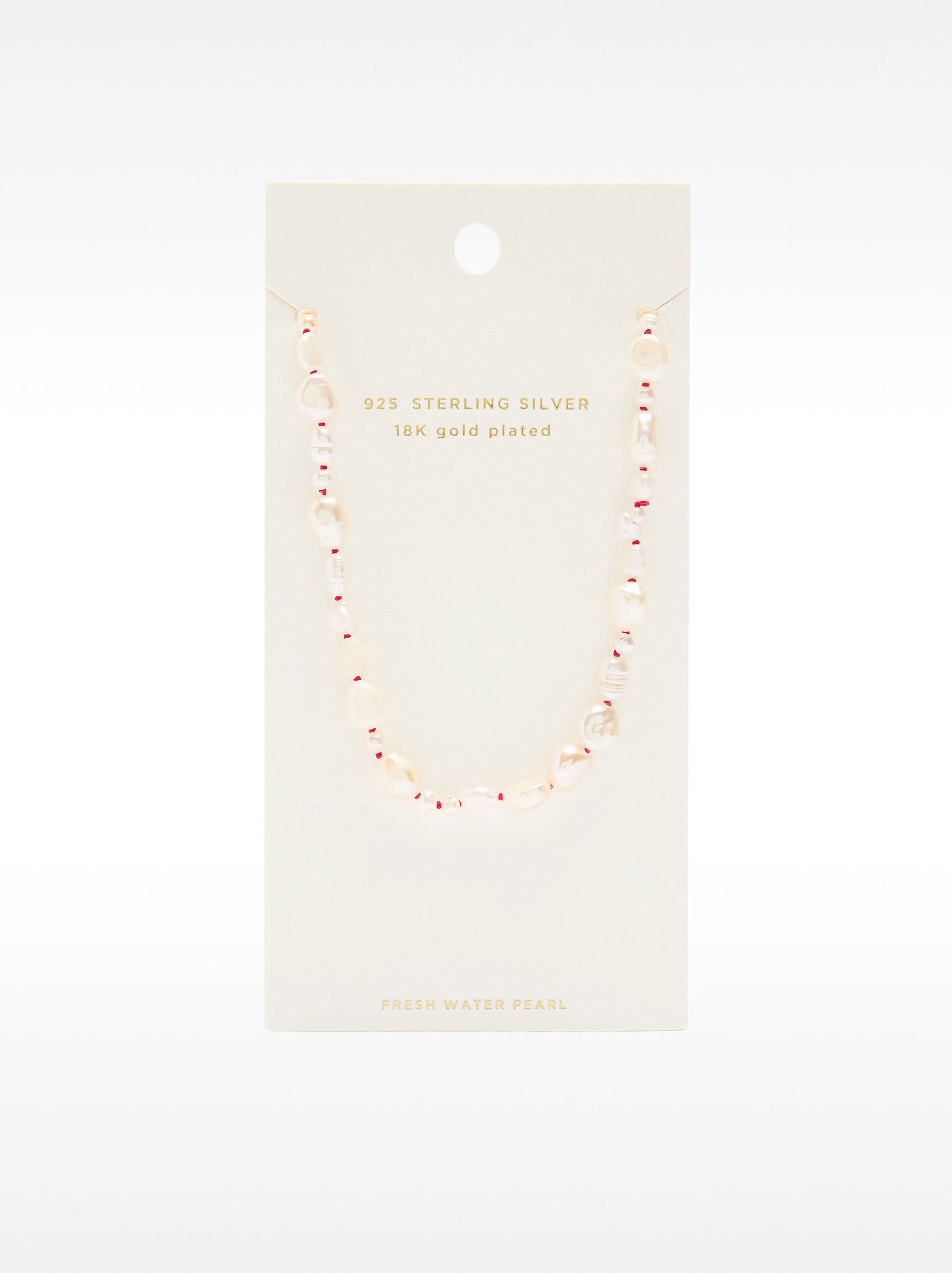 Necklace with freshwater pearls - 925 sterling silver image number 4.0