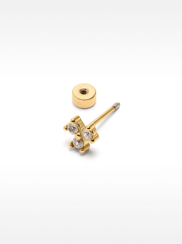 Ear piercing with crystals – stainless steel