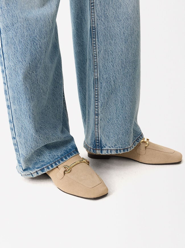 Online Exclusive - Suede Leather Loafers Buckle image number 1.0