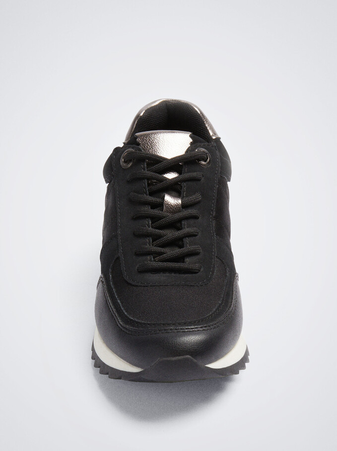 Trainers With Contrast Sole, Black, hi-res
