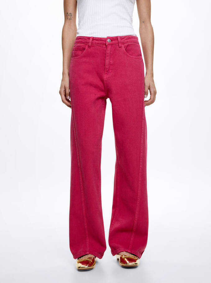 Weite Jeans, Rosa, hi-res