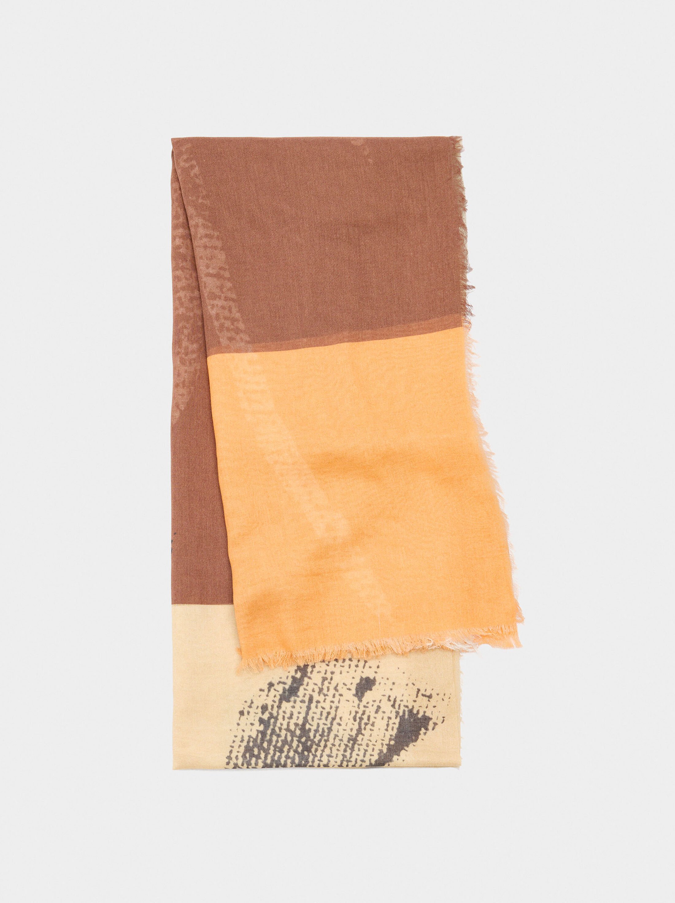 Printed scarf with 100% cotton image number 0.0