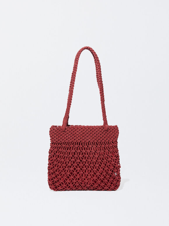 Online Exclusive - Crochet Shoulder Bag, Bordeaux, hi-res