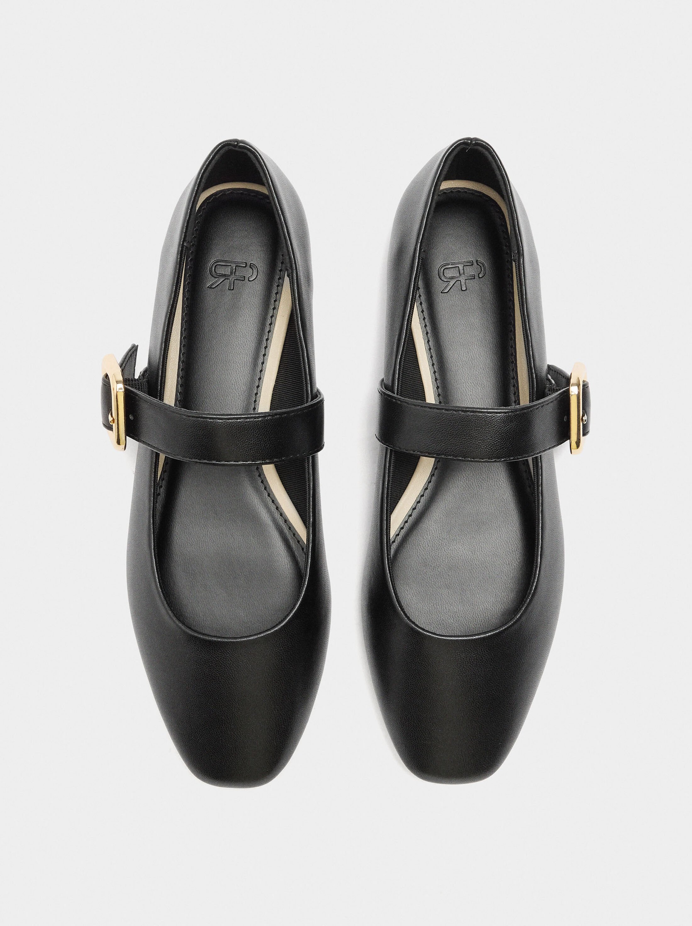 Ballet flats with strap and square buckle image number 0.0