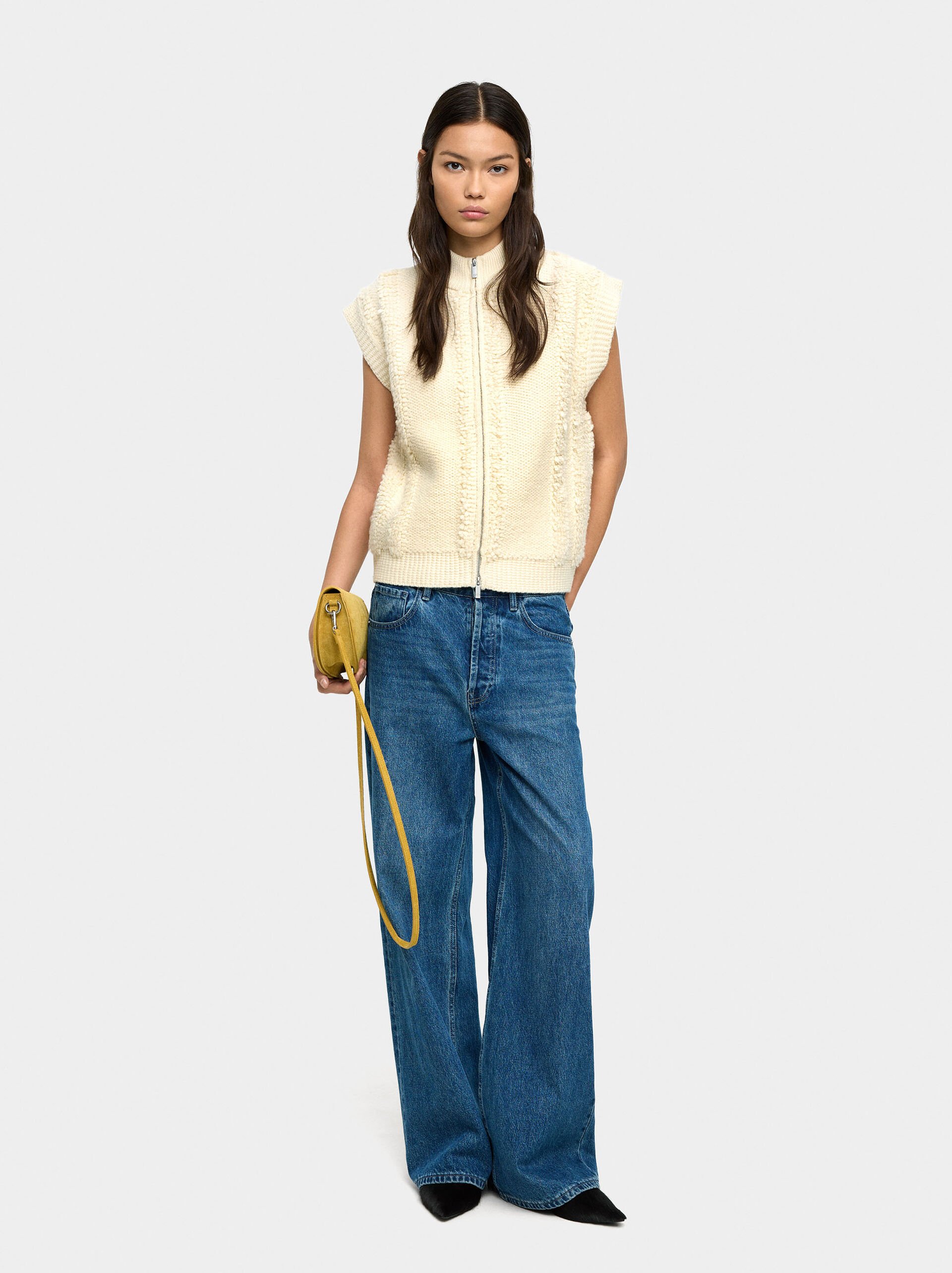 Knit vest with zipper closure image number 0.0