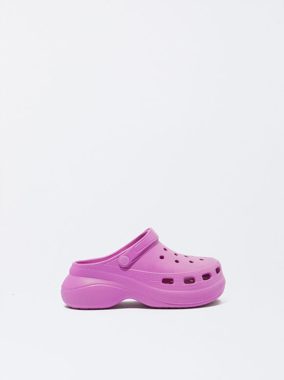 Online Exclusive - Rubberised Clogs, Pink, hi-res