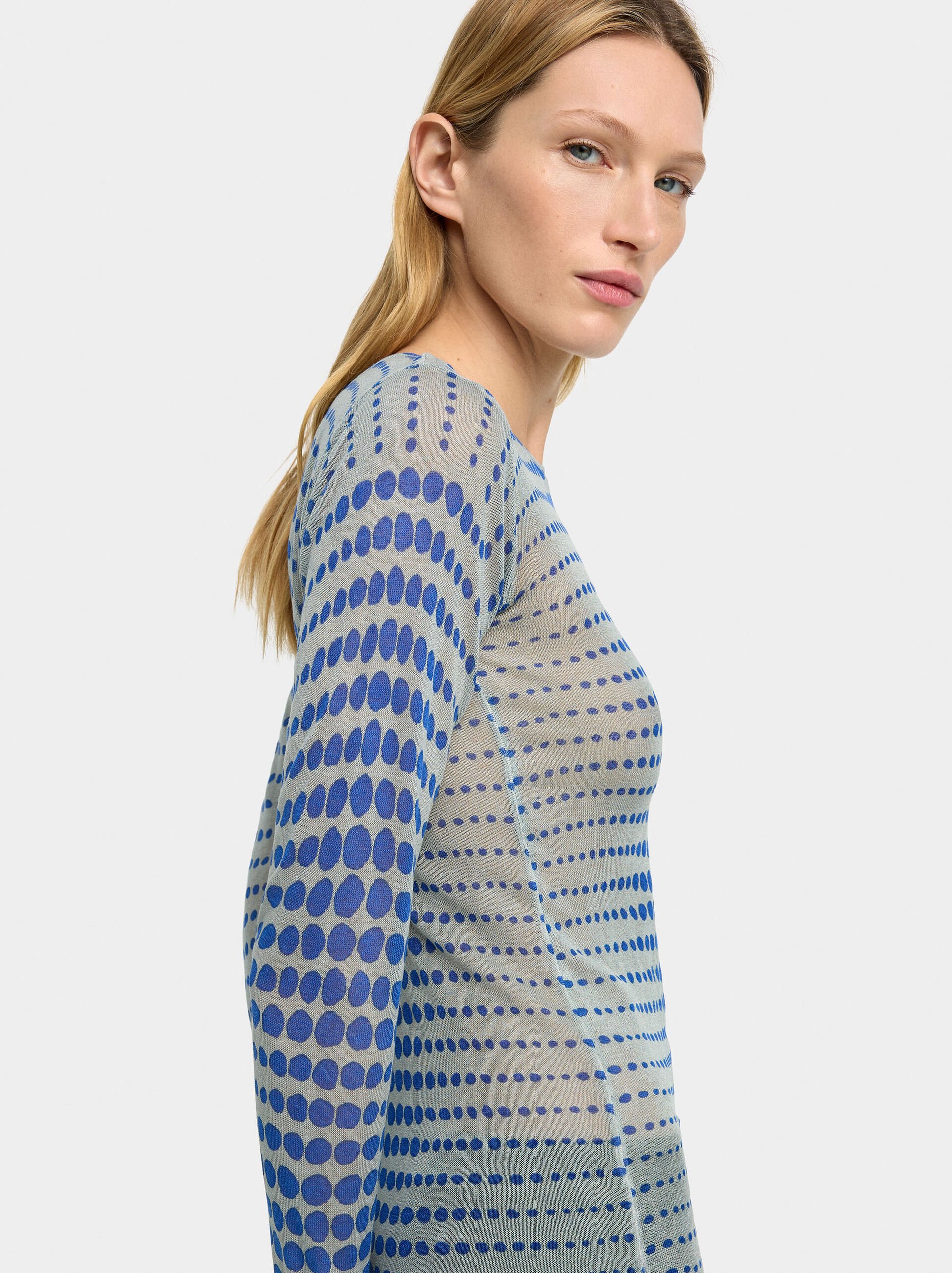 Semi-transparent knit sweater image number 2.0
