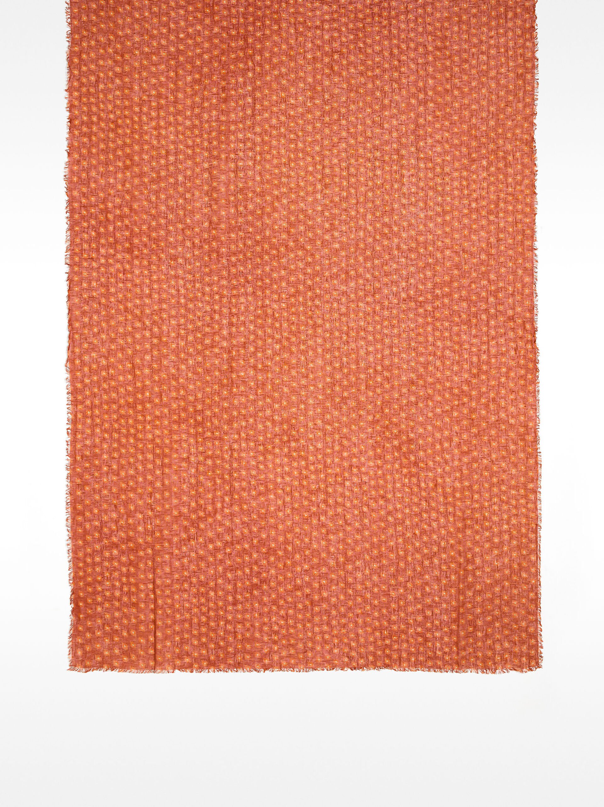 Printed cotton blend scarf image number 2.0