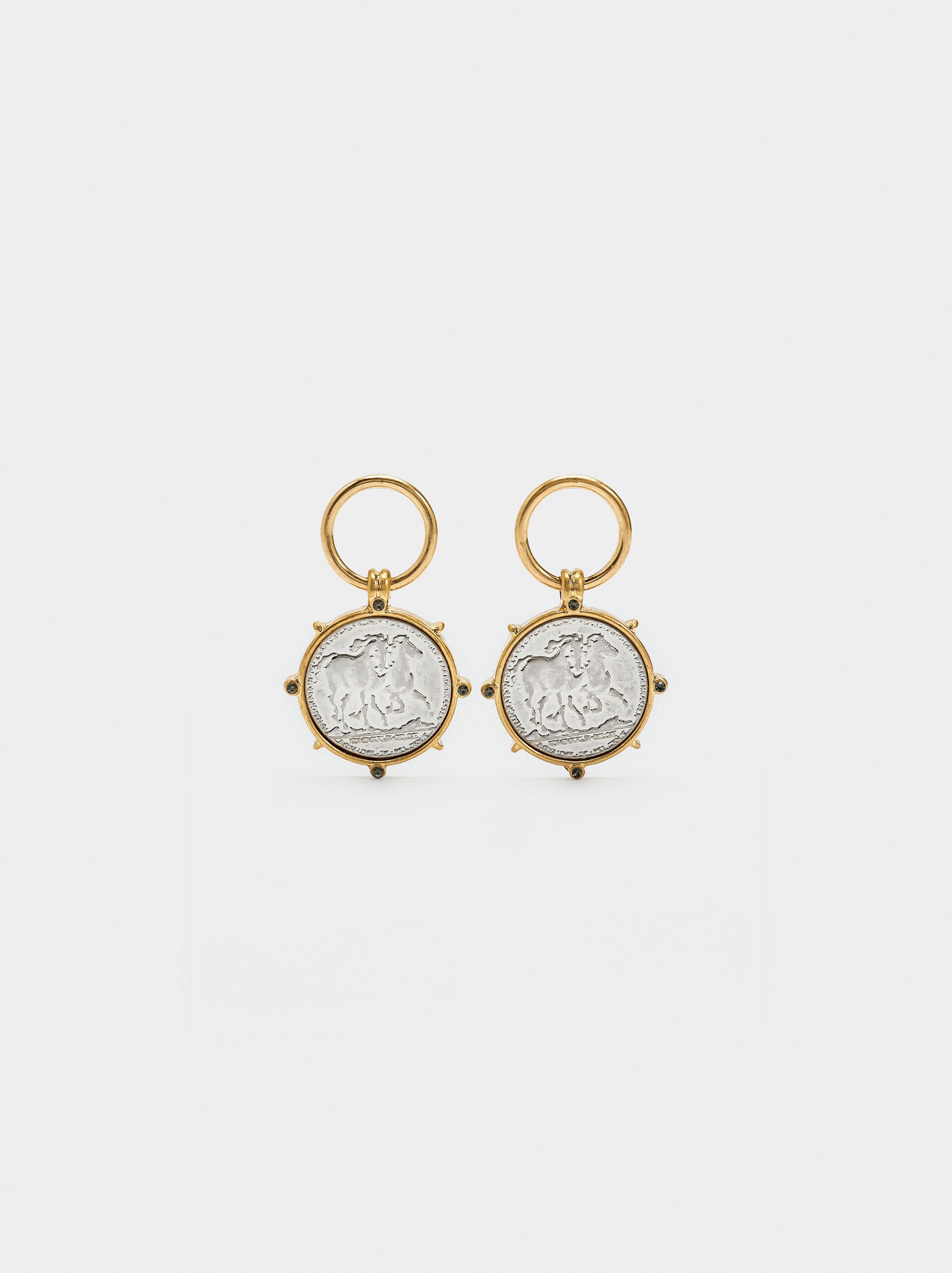 Bicolor coin earrings image number 0.0