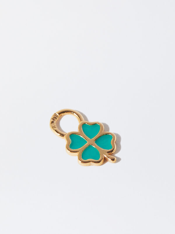 925 silver shamrock charm
