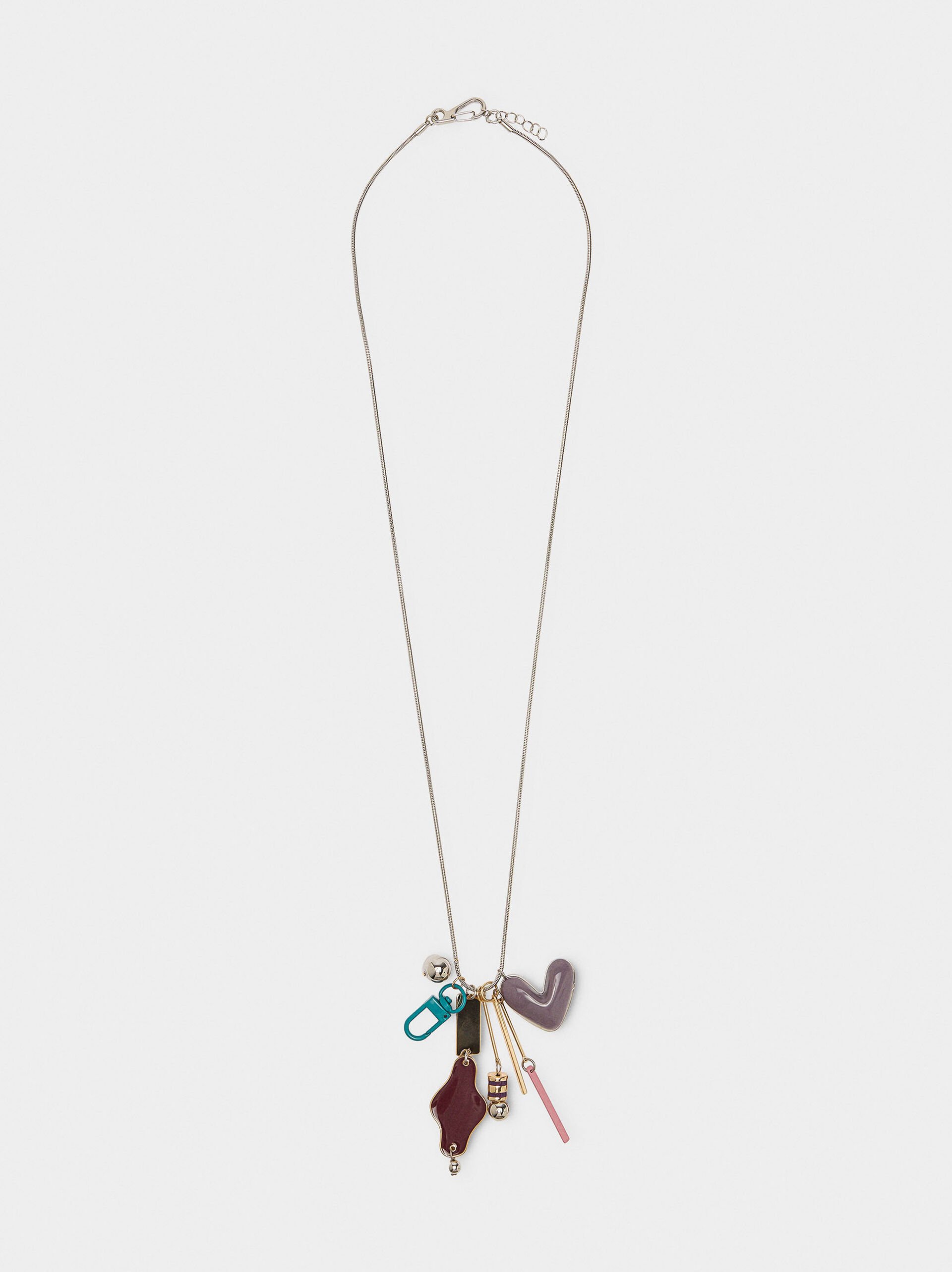 Long necklace with enamel pendants image number 0.0
