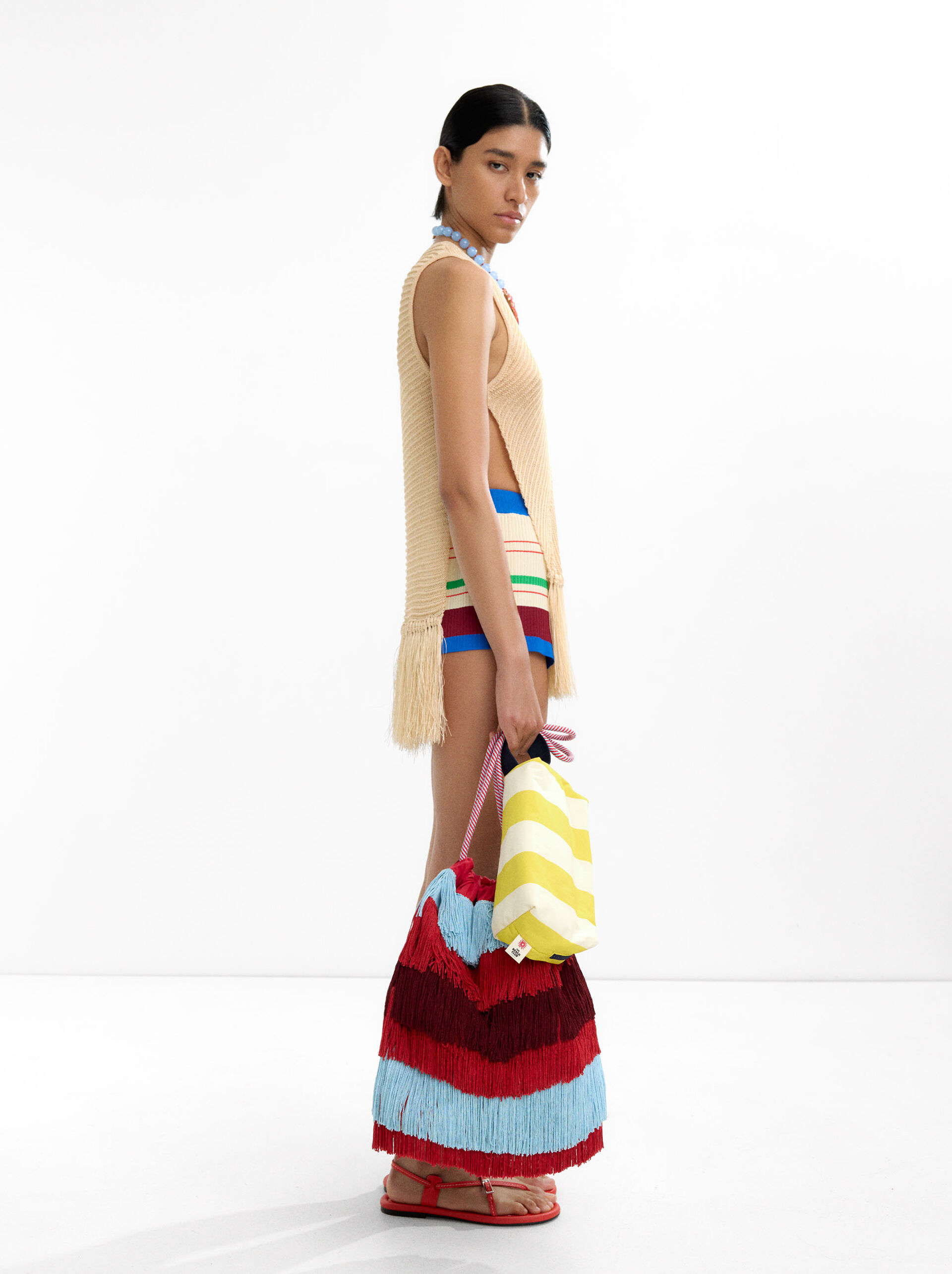 Knit top with fringes image number 3.0