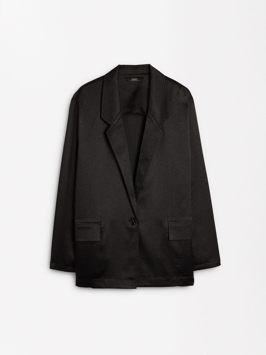 Satin textured blazer