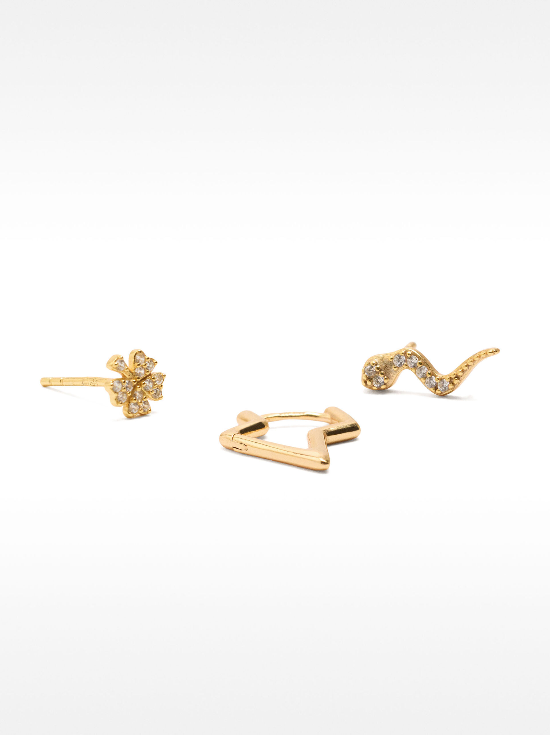 Set de boucles d'oreilles avec cristaux en argent sterling 925 image number 1.0