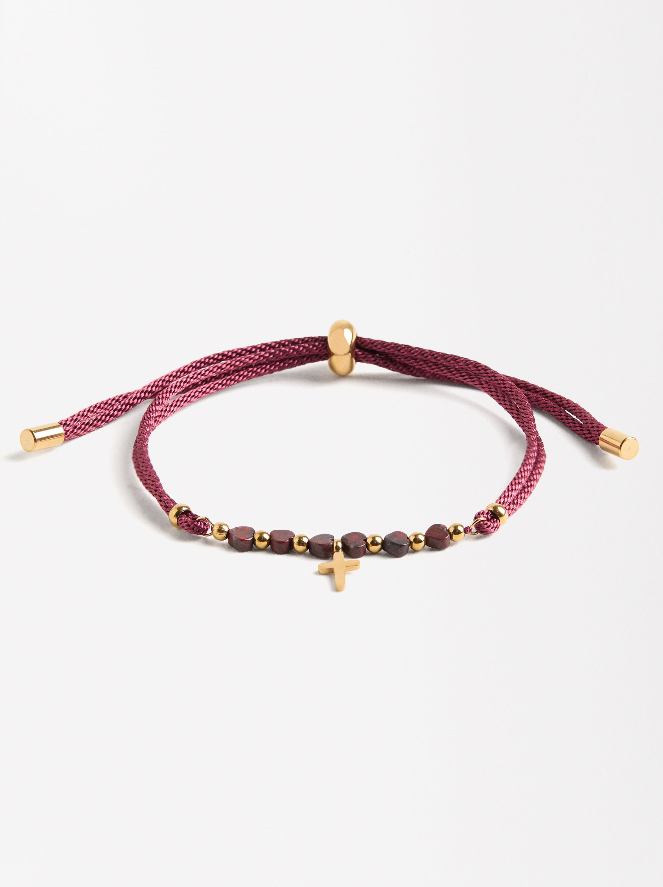 Adjustable Bracelet with Charm - Stainless Steel image number 0.0