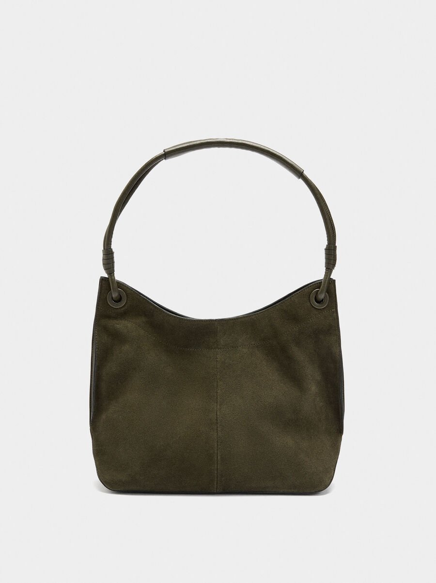Shoulder bag with leather details