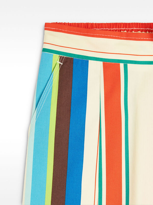 Striped cotton trousers