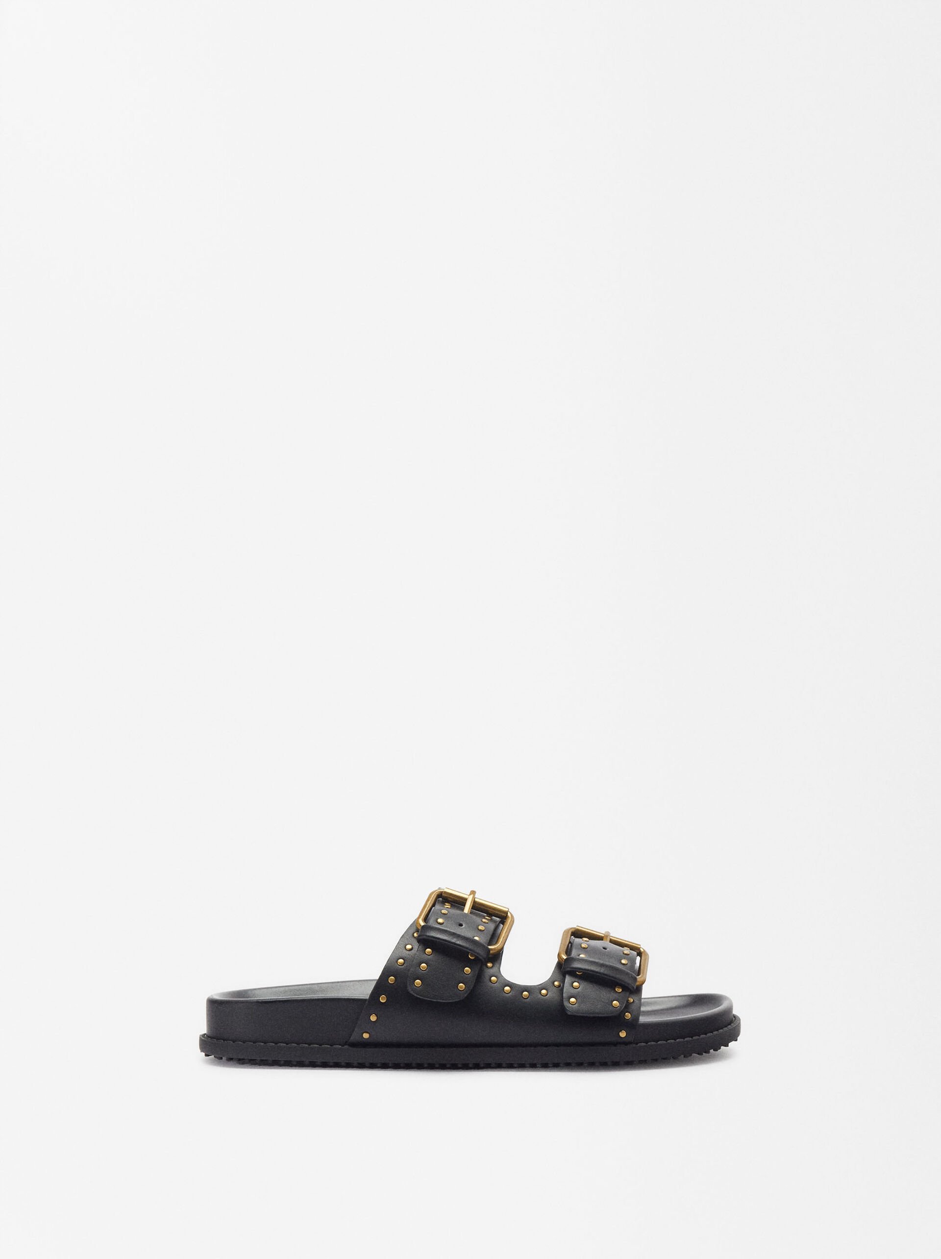 Flat Sandals With Buckles And Studs image number 2.0