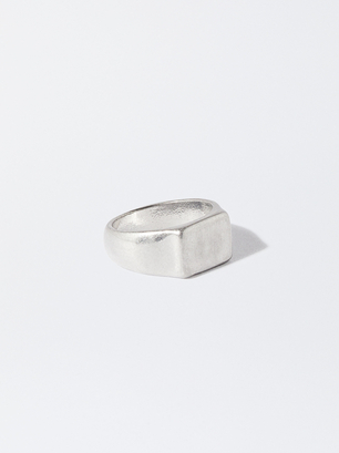 Silver Ring With Matte Effect, Silver, hi-res